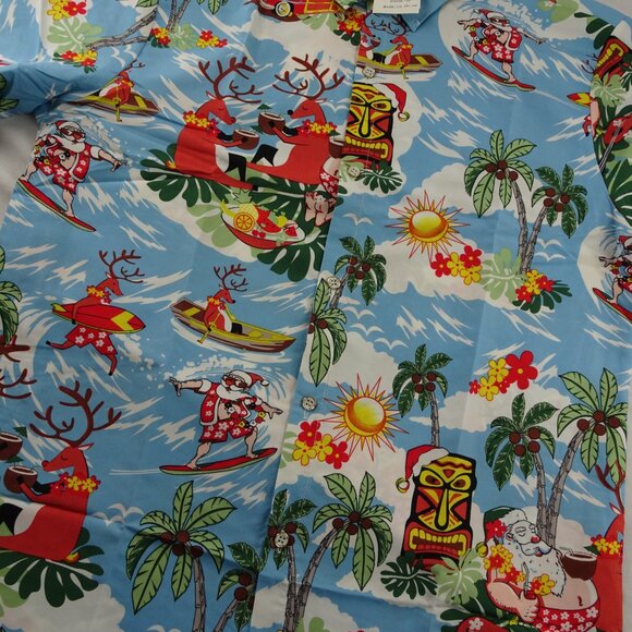SSLR Men's Collection Christmas Hawaiian Button Up Shirt Size M - Picture 3 of 7